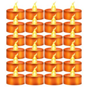 Windshell 24 Orange Flameless LED Flickering Tea Lights