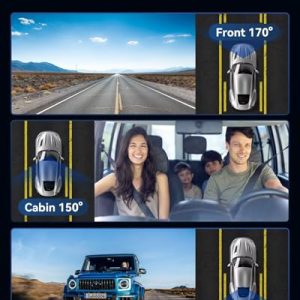 3-Channel 4K Dash Cam | Front, Rear, Interior View