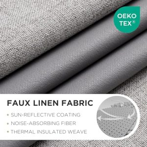 Joydeco 100% Blackout Curtains – Textured, Thermal Drapes