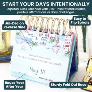 bloom Daily Planners Undated Inspirational Desk Calendar
