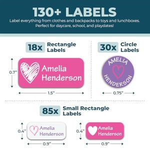 Personalized Daycare Name Labels for Kids – Bunny Hearts
