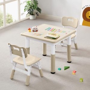 CuFun Kids Table & Chairs – Adjustable & Non-Slip