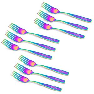 9-Piece Rainbow Kids Forks Set - Toddler Safe Cutlery