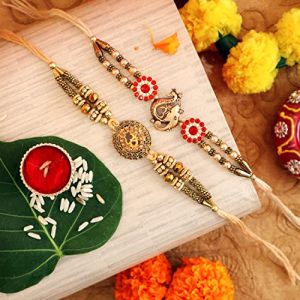 Raksha Bandhan Rakhi Set for Brother – 2 Bracelets & Gift
