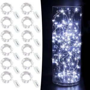 CYLAPEX 12-Pack Cool White Mini LED Fairy Lights
