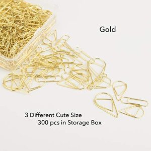 Cute Gold Paper Clips Assorted Sizes – VENCINK 300 Pcs