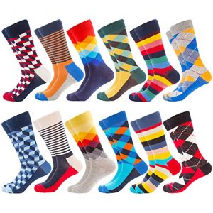 BISOUSOX Mens Funny Colorful Crew Socks - Novelty