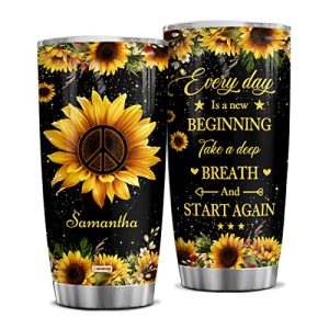 Sunflower Inspirational Tumbler | Personalized Gift for Her