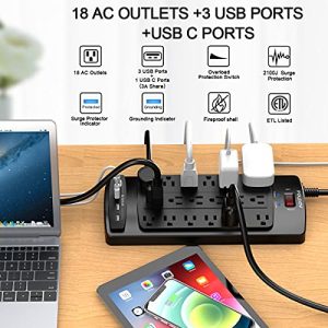 18-Outlet Heavy Duty Surge Protector Power Strip