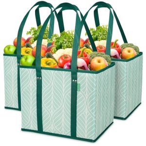 3-Pack Reusable Grocery Bags – Heavy Duty Foldable Totes