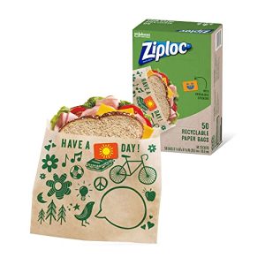 Ziploc Paper Sandwich & Snack Bags – Recyclable, 50 Ct