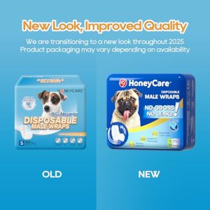 HONEY CARE All-Absorb Male Dog Wrap – 50 Ct, Small