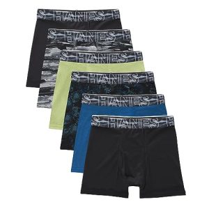 Hanes Boys’ X-Temp Mesh Performance Boxer Briefs 6-Pack