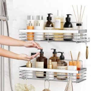 Orimade Stainless Steel Adhesive Shower Caddy – 2 Pack
