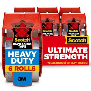 Scotch Heavy Duty Packing Tape with Dispensers (6 Rolls)