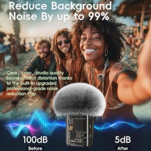 Mini Wireless Lavalier Mic for iPhone, iPad, Android