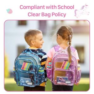 Bagseri Kids Clear Purple Unicorn Backpack – School