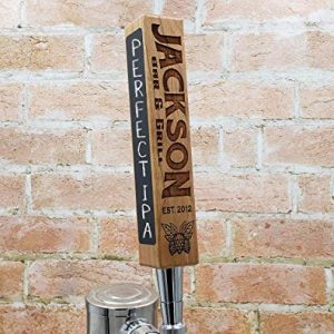 Personalized Beer Tap Handle | Chalkboard & Laser Engraved Hops