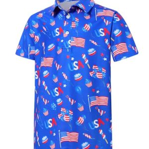 Boys’ American Flag Polo Shirt – 4th of July & School Uniform