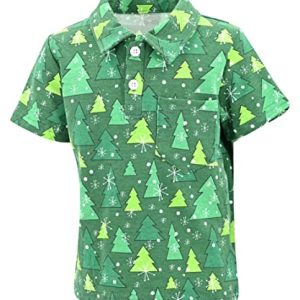 Unique Baby Boys Christmas Trees Collared Polo Shirt