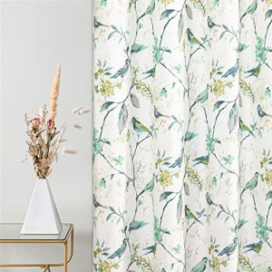 VOGOL Bird Print Curtains – Country Style Thermal Drapes