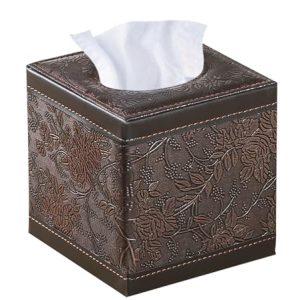 Leather Tissue Box Cover - Square Cube Organizer