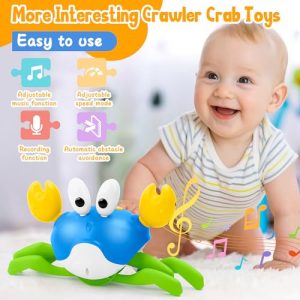 Crawling Crab Baby Toy – Music, Lights & Movement for Tummy Time