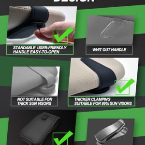 Teoenix Magnetic Leather Sunglass Holder for Car (2-Pack)