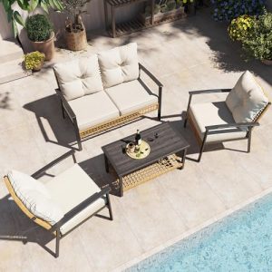 LAUSAINT HOME 4-Piece Oversized Patio Conversation Set