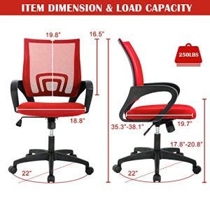 Ergonomic Mesh Office Chair – Lumbar Support & Armrest, Red