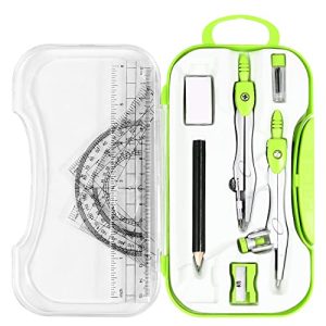 Vobou 10-Piece Green Math Geometry Kit for Students