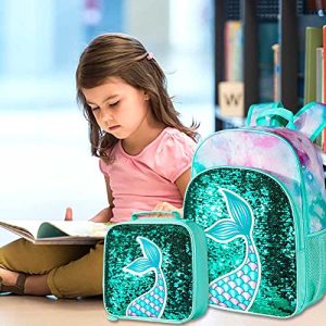 3-Piece Mermaid Sequin Backpack Set for Girls