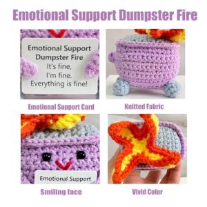 Emotional Support Crochet Dumpster Fire – Funny Gift