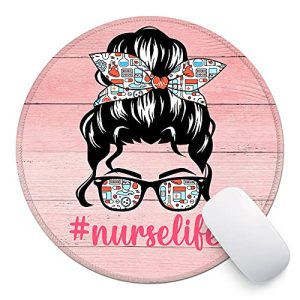 Nurse Life Round Mouse Pad - Stitched Edges