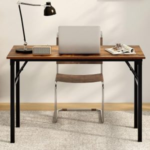 Need Office 47″ Folding Desk – No Assembly, Rustic Brown