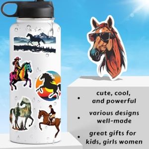 100 Pcs Waterproof Horse Stickers for Girls Women