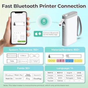 Nelko P21 Bluetooth Label Maker with Tape – White