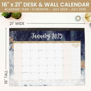 Bloom 2025 Desk Calendar & Organizer Pad – Watercolor