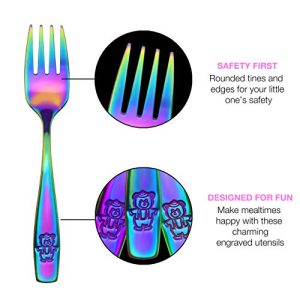 9-Piece Rainbow Kids Forks Set – Toddler Safe Cutlery