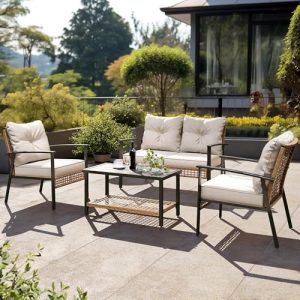 LAUSAINT HOME 4-Piece Oversized Patio Conversation Set
