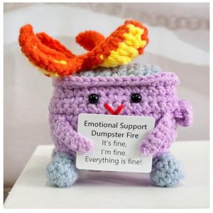 Emotional Support Crochet Dumpster Fire – Funny Gift