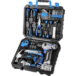 DEKOPRO 126-Pc Home Tool Kit with 8V Cordless Drill