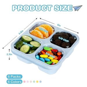 BE OVER QUALITY 6-Pack 4-Compartment Bento Lunch Boxes