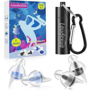 Laudexua High Fidelity Musician Ear Plugs - 2 Pairs