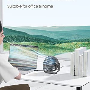 Gaiatop 5.5″ USB Desk Fan: Portable, Quiet, 90° Rotate