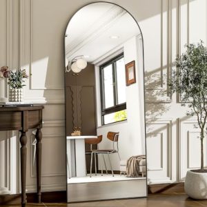 WISSMIELS 57"x20" Black Arched Full Length Mirror
