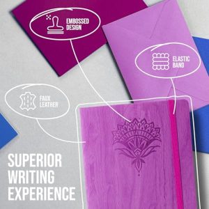 Red Co. Magenta Faux Leather Journal – Embossed Flower