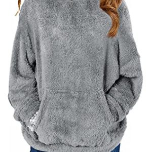 Haloumoning Girls Fuzzy Fleece Hoodie 4-15 Years
