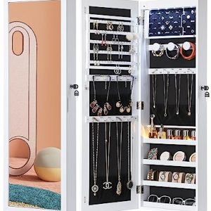 Nicetree LED Mirror Jewelry Cabinet – White