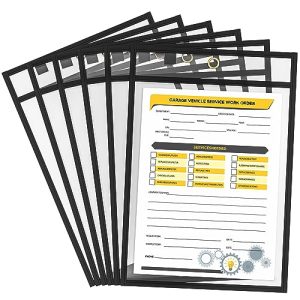 Scribbledo 6 Pack Dry Erase Pockets - Heavy Duty Sleeves
